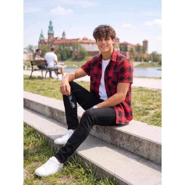  Ing BRANDIT KOSTKOVANÁ KRÁTKÝ RUKÁV BD4032 PIROS/FEKETE 
