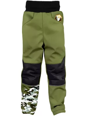 Hőszigetelt softshell gyereknadrág WAMU MASKÁČ KHAKI