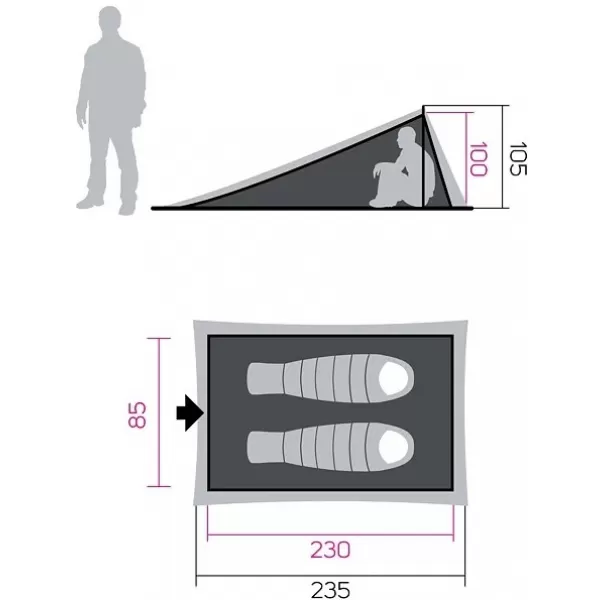  Menedék HANNAH MESH TENT 1 SZÜRKE 