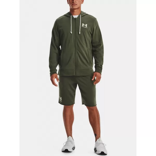  Férfi pulóver UNDER ARMOUR UA RIVAL TERRY LC FZ 1370409-390 ZÖLD 