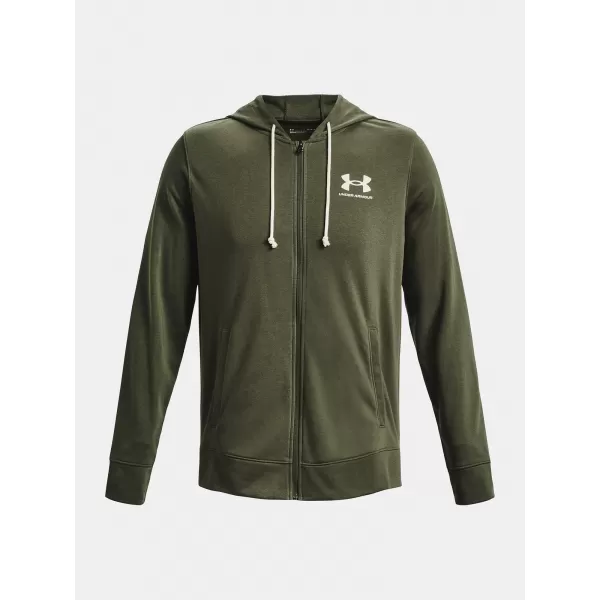 Férfi pulóver UNDER ARMOUR UA RIVAL TERRY LC FZ 1370409-390 ZÖLD 