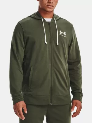 Férfi pulóver UNDER ARMOUR UA RIVAL TERRY LC FZ 1370409-390 ZÖLD