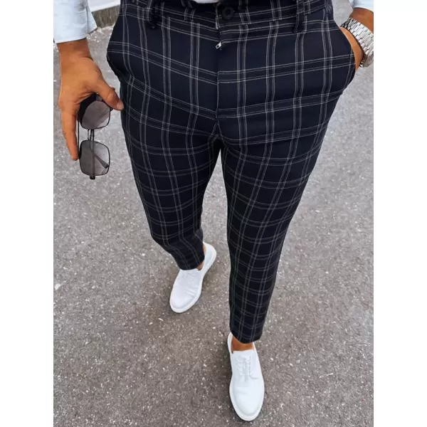  Férfi kockás chino nadrág DSTREET UX3953 FEKETE 