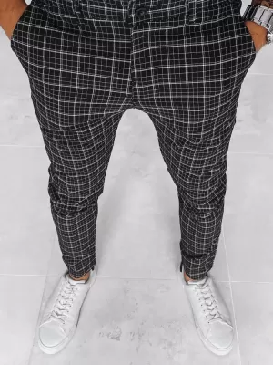 Férfi kockás chino nadrág DSTREET UX3968 FEKETE