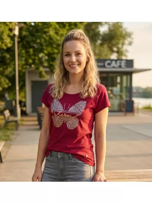 Női póló KIXMI ROSIE BURGUNDIA
