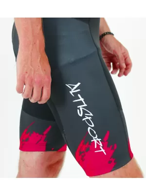 Férfi prémium kerékpáros rövidnadrág ALTISPORT SWE/ALM01S13 PIROS