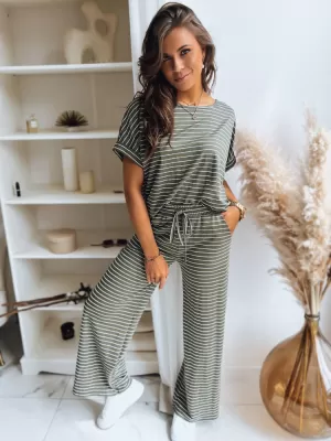 Hölgyek nadrágja DSTREET BOLD STRIPE UY1505 ZÖLD