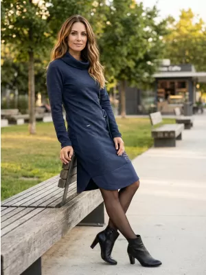 Női pulóver ruha KIXMI RENIE SÖTÉTKÉK