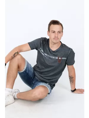 Férfi póló KIXMI RICKY SÖTÉTSZÜRKE