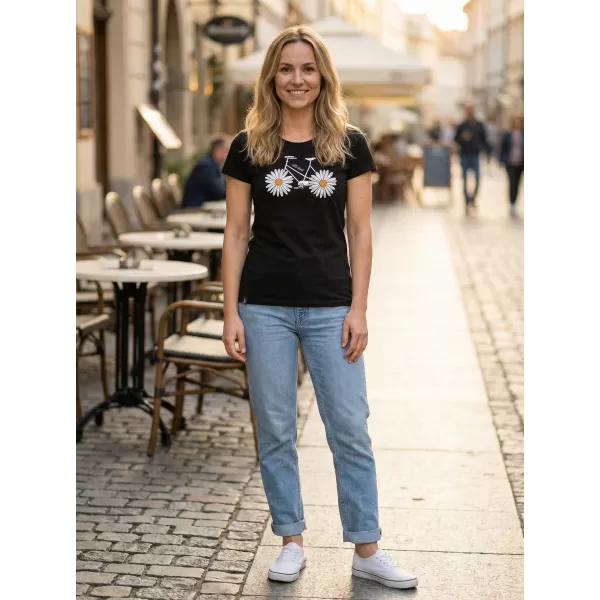  Dámské triko s krátkým rukávem ALW184/PUSTA ČERNÁ 