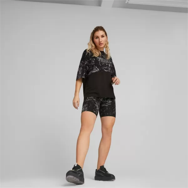  Női leggings PUMA POWER AOP 7 HIGH-WAIST SHORT LEGGINGS 673643-01 FEKETE 