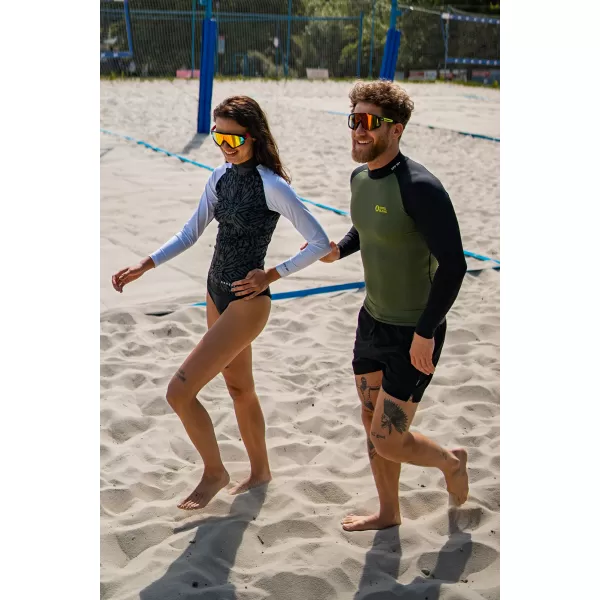  Férfi póló UV védelemmel NORDBLANC SURFER NBSMF7867 ZÖLD/FEKETE 