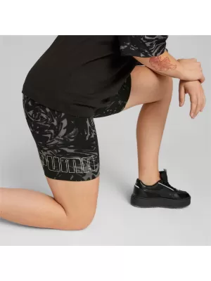 Női leggings PUMA POWER AOP 7 HIGH-WAIST SHORT LEGGINGS 673643-01 FEKETE