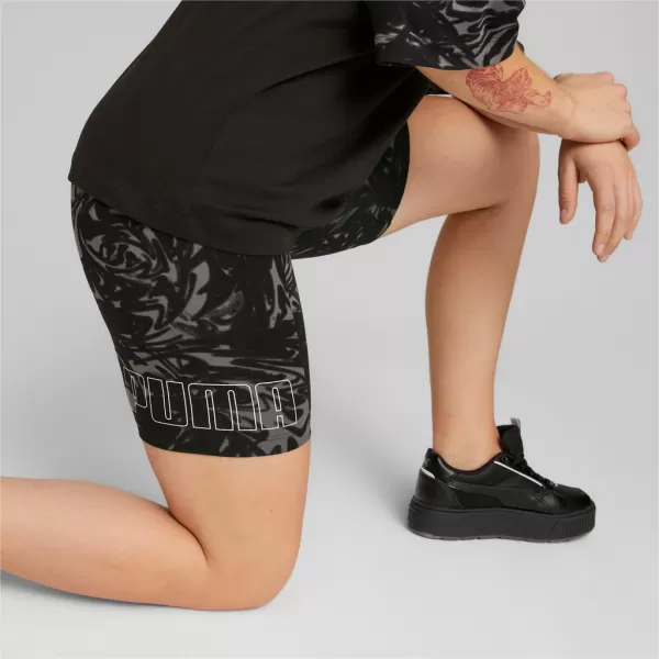  Női leggings PUMA POWER AOP 7 HIGH-WAIST SHORT LEGGINGS 673643-01 FEKETE 