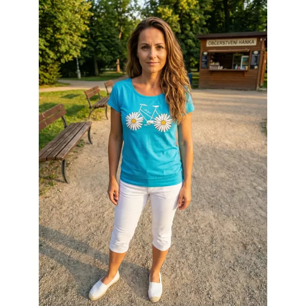  Dámské triko s krátkým rukávem ALW184120 TYRKYSOVÁ 