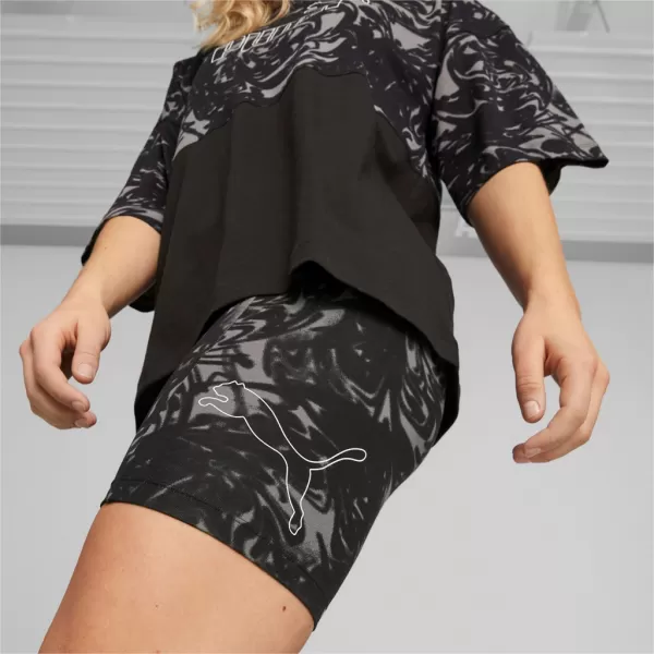 Női leggings PUMA POWER AOP 7 HIGH-WAIST SHORT LEGGINGS 673643-01 FEKETE 