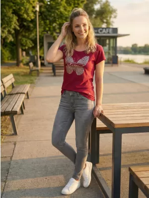Női póló KIXMI ROSIE BURGUNDIA