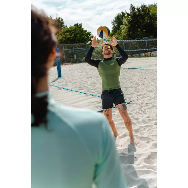  Férfi póló UV védelemmel NORDBLANC SURFER NBSMF7867 ZÖLD/FEKETE 