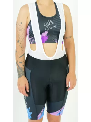 Női prémium kerékpáros rövidnadrág ALTISPORT SWE/ALW01S14 LILA/KÉK