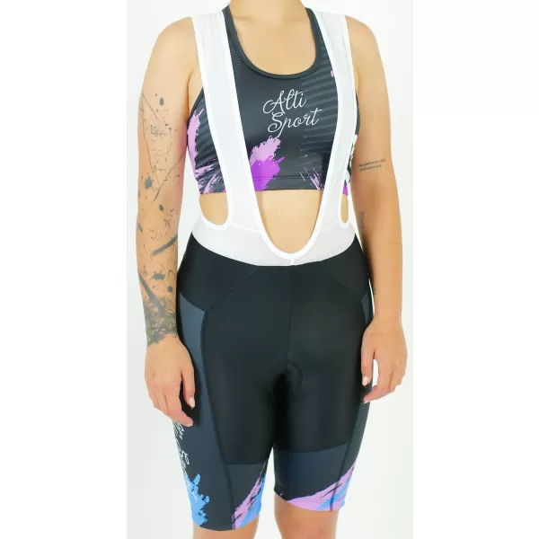  Női prémium kerékpáros rövidnadrág ALTISPORT SWE/ALW01S14 LILA/KÉK 