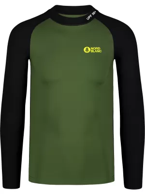 Férfi póló UV védelemmel NORDBLANC SURFER NBSMF7867 ZÖLD/FEKETE