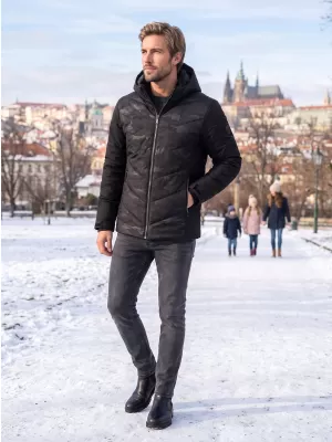Férfi téli kabát KIXMI RIPLEY FEKETE
