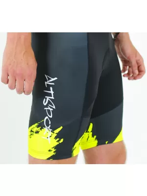 Férfi prémium kerékpáros rövidnadrág ALTISPORT SWE/ALM01S13 NEON SÁRGA