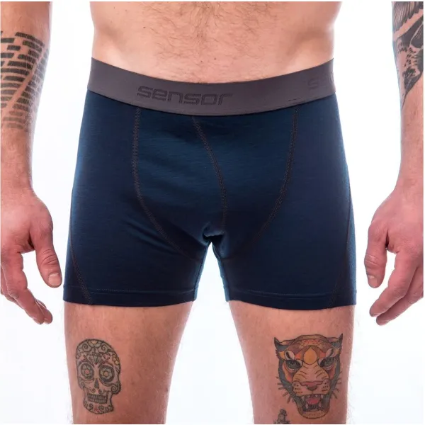  Férfi boxeralsó SENSOR MERINO ACTIVE DEEP BLUE 
