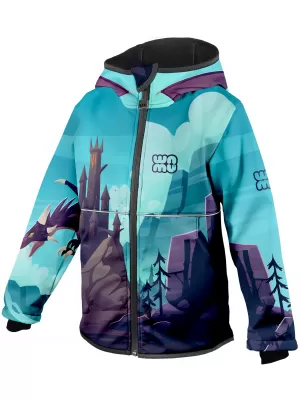 Gyermek softshell kabát WAMU DRAGON FANTASY KÉK