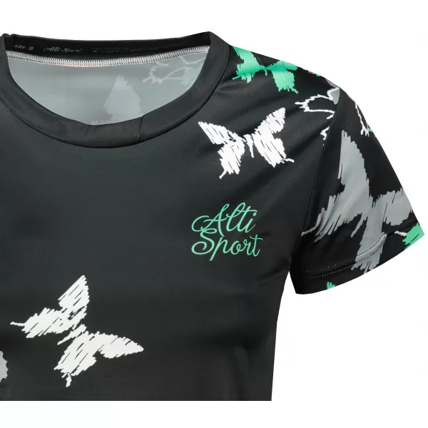  Prémium funkcionális női póló ALTISPORT VOJ/ALW002TR01 FEKETE/TÜRKIZ 