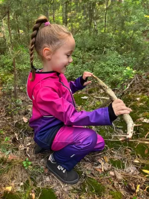 Gyermek softshell nadrág WAMU MOZAIKA LILA