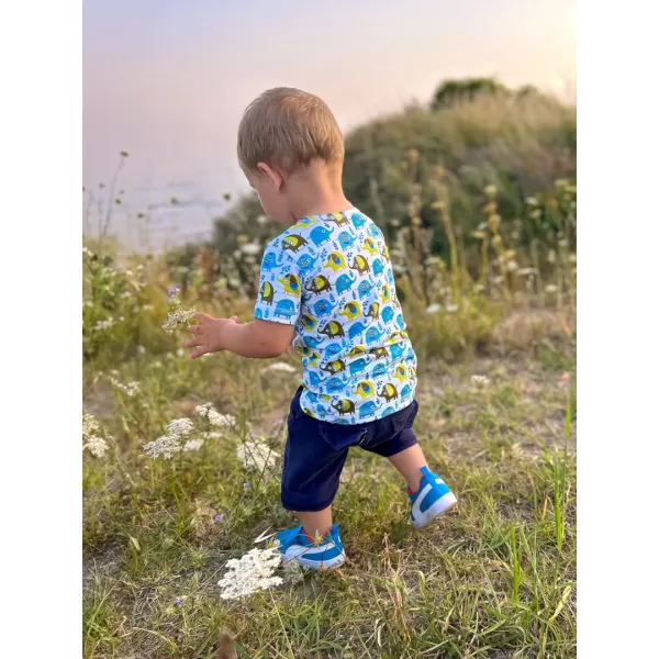  Rövid ujjú gyerek póló WAMU SLŮŇATA FEHÉR/KÉK 