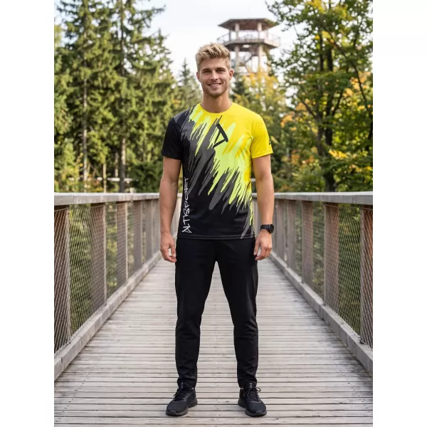  Férfi prémium funkcionális póló ALTISPORT VOJ/ALM006TR01 FEKETE ÉS SÁRGA 