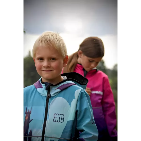  Gyermek softshell kabát WAMU DRAGON FANTASY KÉK 