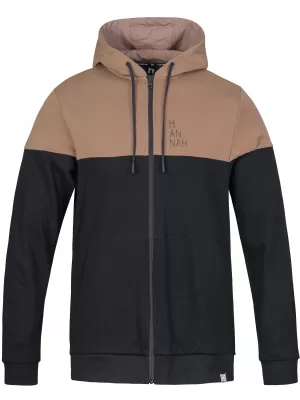 Férfi pulóver HANNAH FEZCO HOODY ANTRACIT/KOKA MOKKA