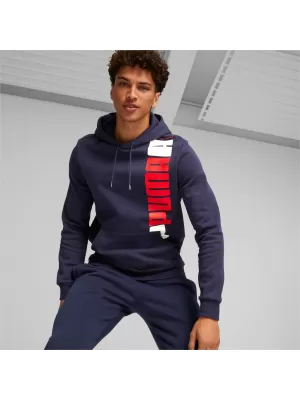 Férfi pulóver PUMA ESS+ LOGO LAB HOODIE FL 675919-06 KÉK