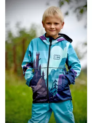Gyermek softshell kabát WAMU DRAGON FANTASY KÉK