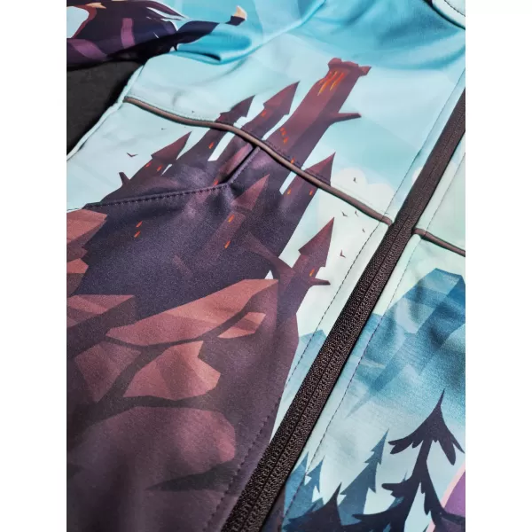  Gyermek softshell kabát WAMU DRAGON FANTASY KÉK 
