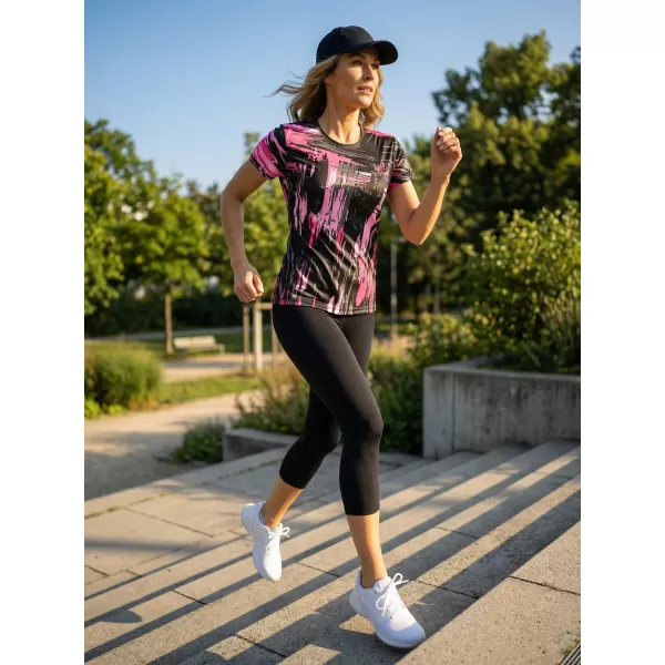  Prémium funkcionális női póló ALTISPORT VOJ/ALW010TR01 FEKETE/VILÁGOS RÓZSASZÍN 