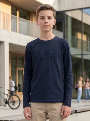 Fiú hosszú ujjú póló SAM 73 CELDOR KT 501 SÖTÉTKÉK