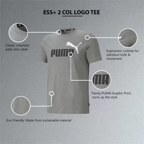  Férfi póló PUMA ESS+ 2 COL LOGO TEE 586759-03 SZÜRKE 