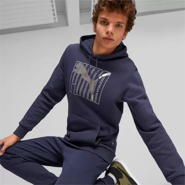  Férfi pulóver PUMA ESS+ LOGO LAB HOLIDAY HOODIE FL 675924-06 KÉK 