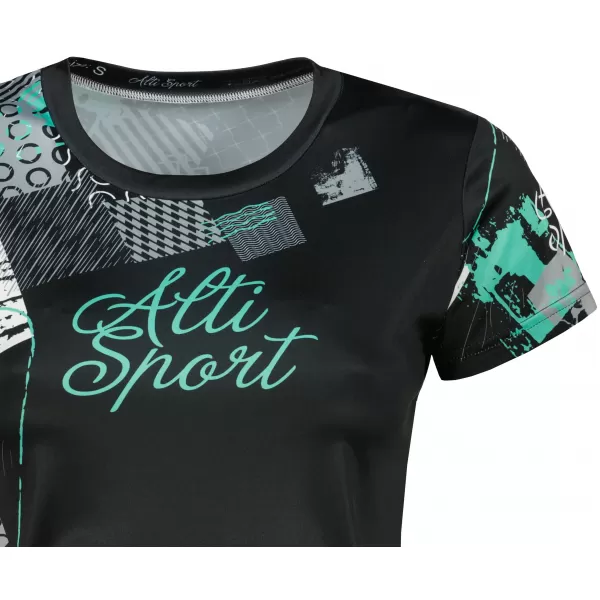  Prémium funkcionális női póló ALTISPORT VOJ/ALW009TR01 FEKETE/TÜRKIZ 