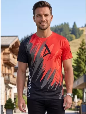 Férfi prémium funkcionális póló ALTISPORT VOJ/ALM006TR01 FEKETE ÉS PIROS