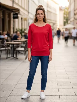 3/4-es ujjú női póló SAM 73 SELMA WT 896 SÖTÉT RÓZSASZÍN