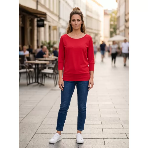  3/4-es ujjú női póló SAM 73 SELMA WT 896 SÖTÉT RÓZSASZÍN 