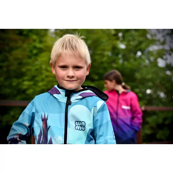  Gyermek softshell kabát WAMU DRAGON FANTASY KÉK 