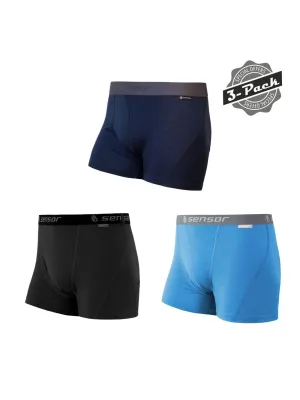 Férfi boxeralsó SENSOR MERINO ACTIVE 3-PACK BLACK/BLUE/DEEP BLUE