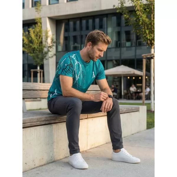 Prémium férfi póló ALTISPORT VOJ/ALM004TR01 PETRÓLEUM/FEHÉR 