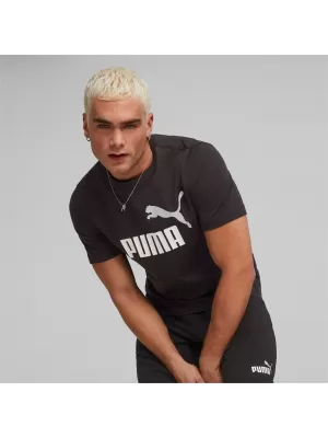 Férfi póló PUMA ESS+ 2 COL LOGO TEE 586759-61 FEKETE